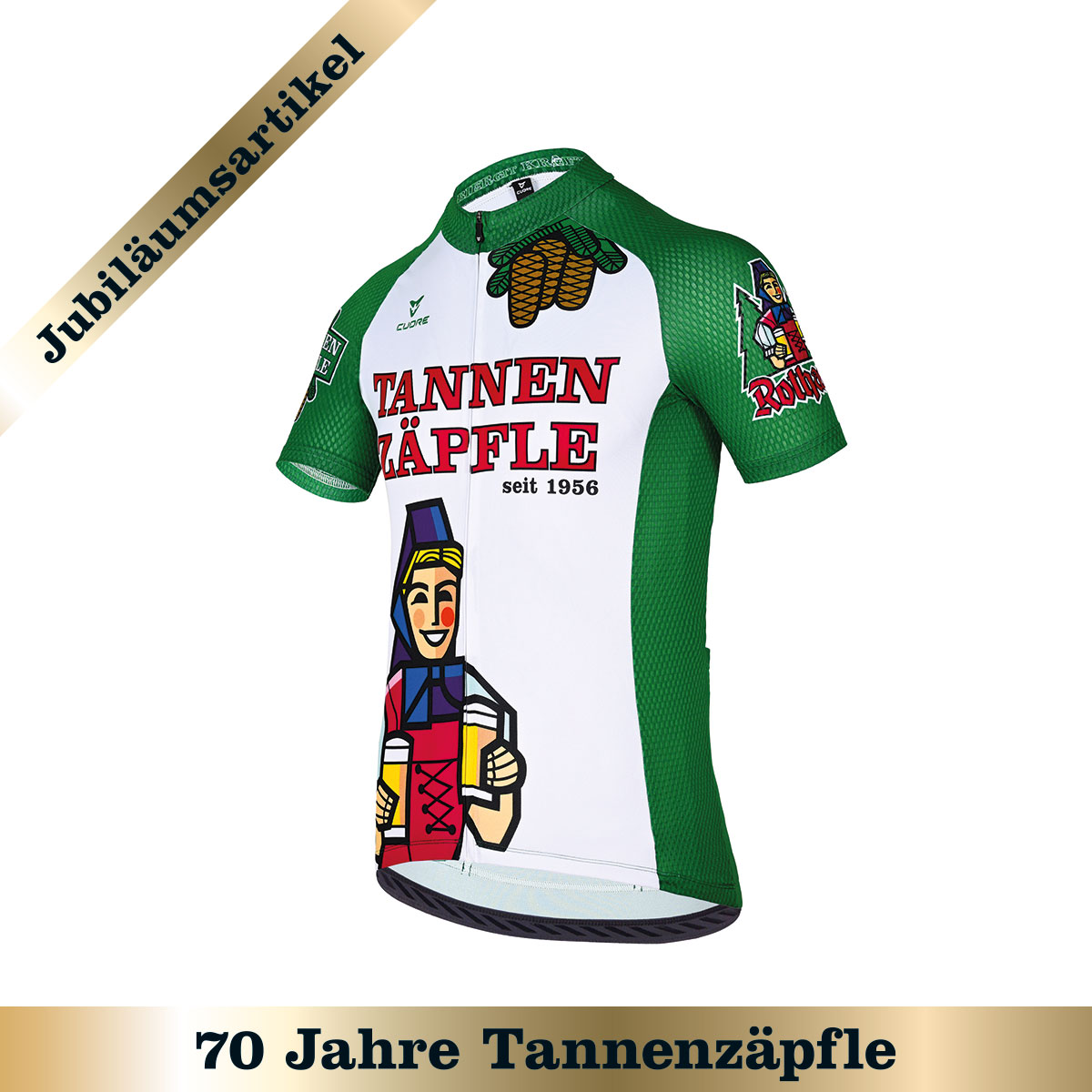Radtrikot kurzarm "Tannenzäpfle"- grün (Unisex)