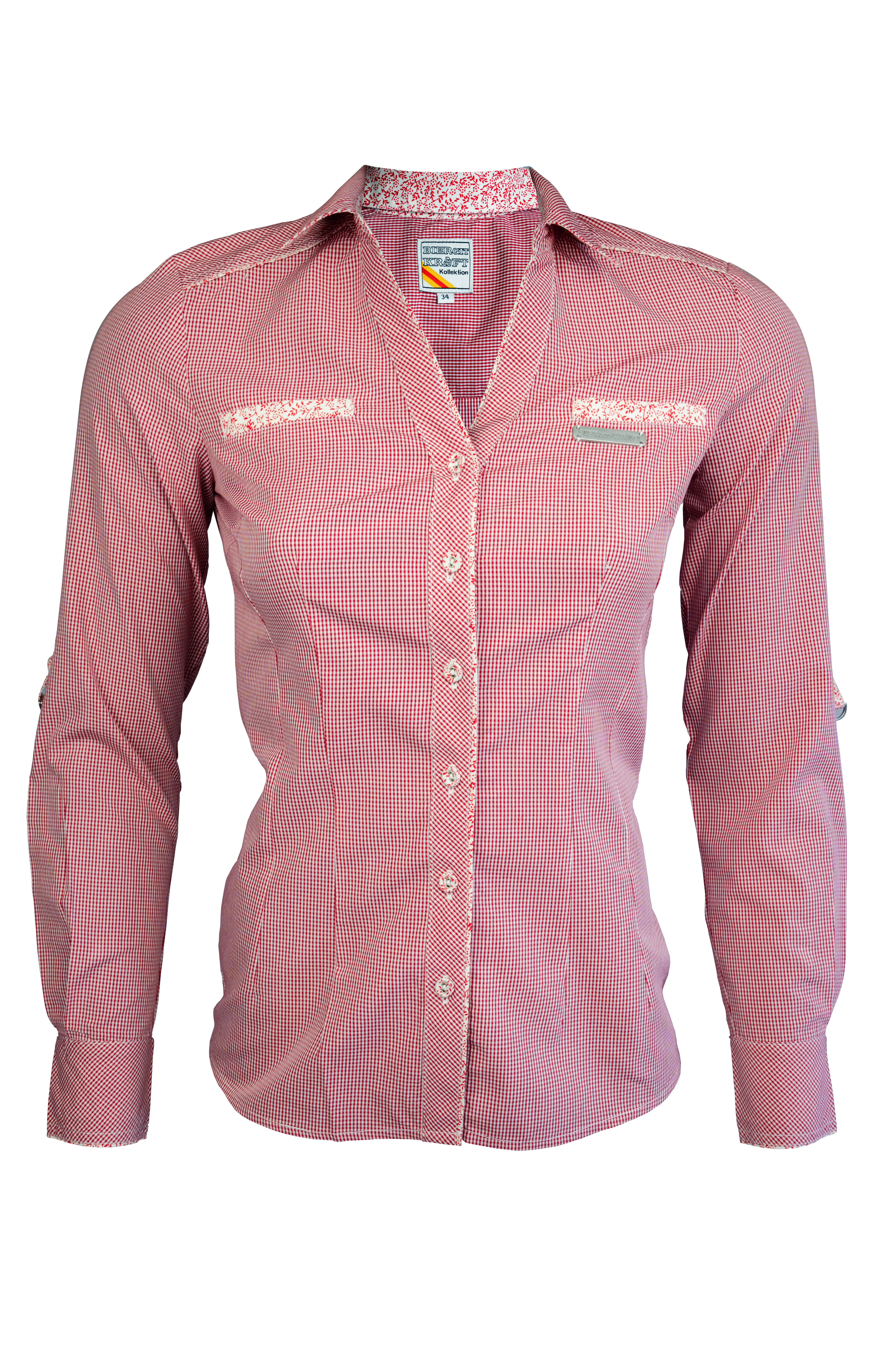 Trachtenbluse - rot kariert (Damen)