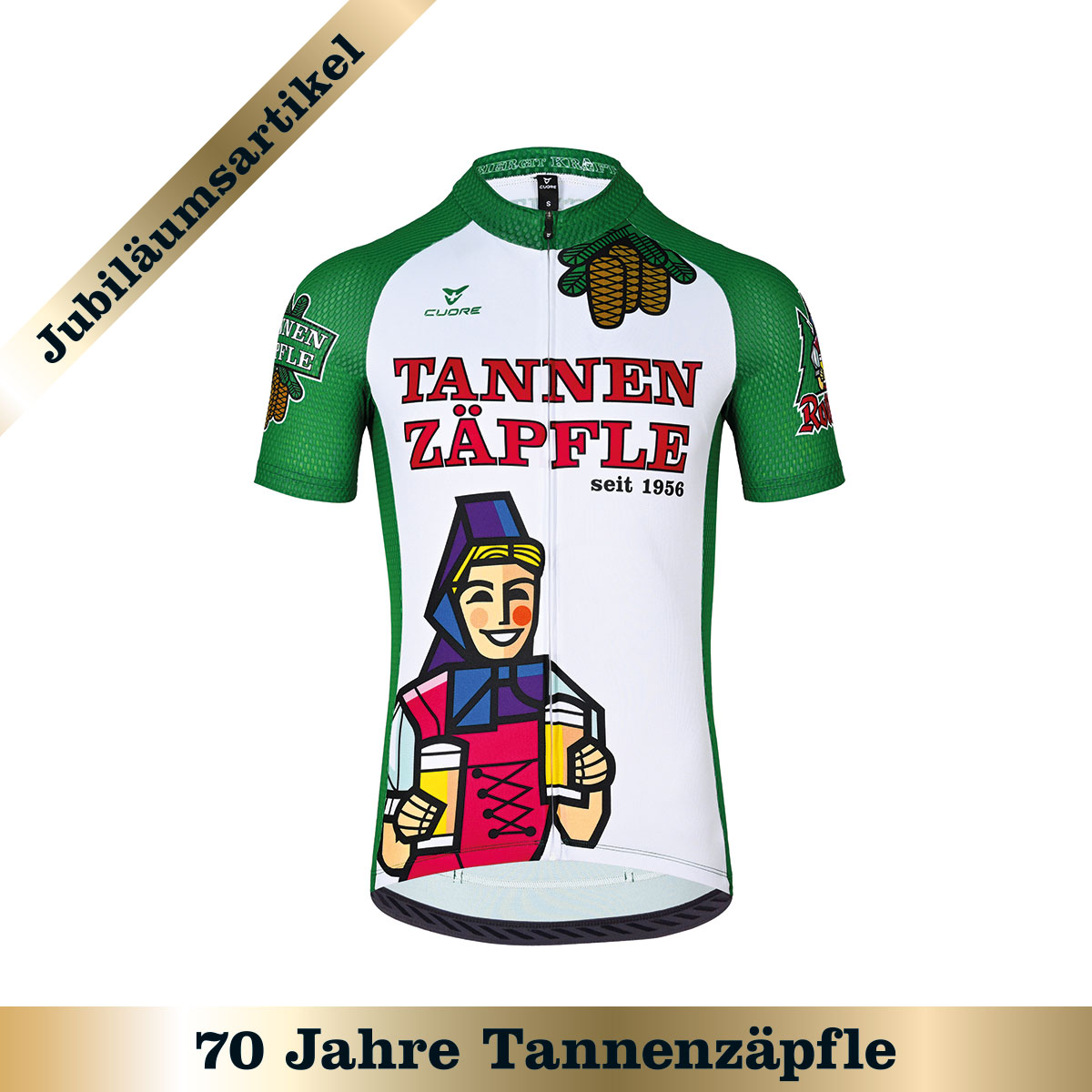 Radtrikot kurzarm "Tannenzäpfle"- grün (Unisex)