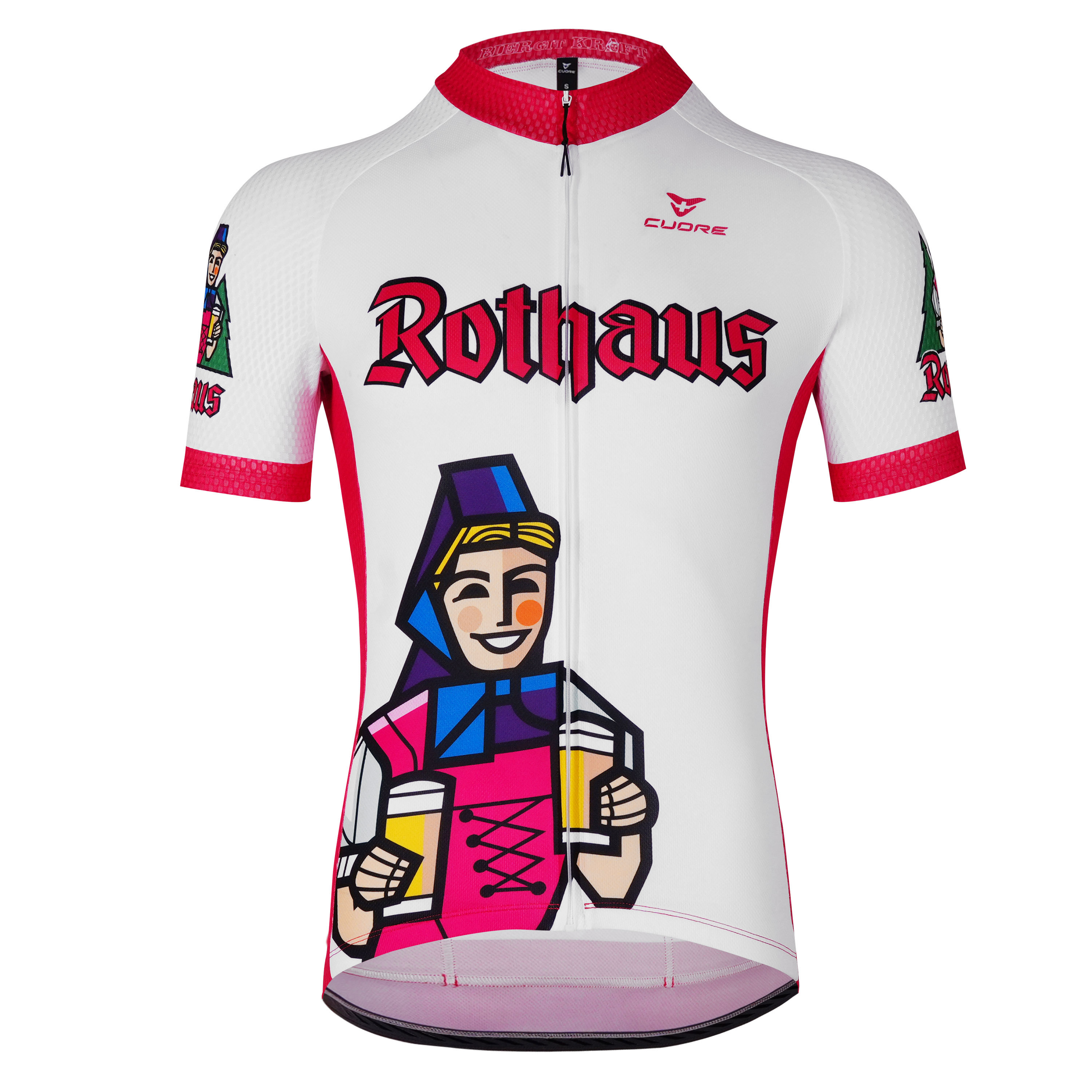 Radtrikot kurzarm "Rothaus" - weiß -