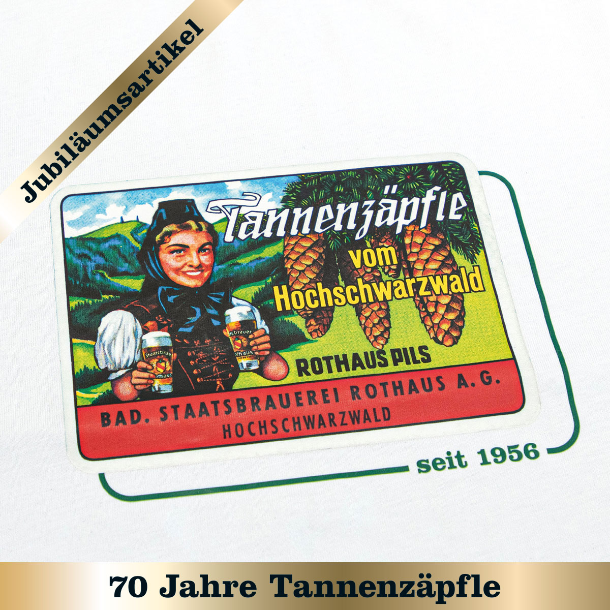 T-Shirt "Tannenzäpfle 1956" - weiß