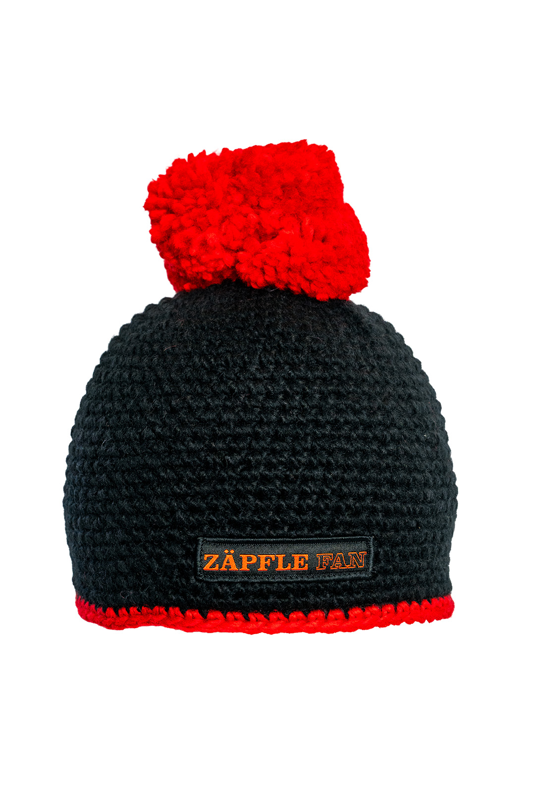 Bommelmütze "Tannenzäpfle Fan" - rot