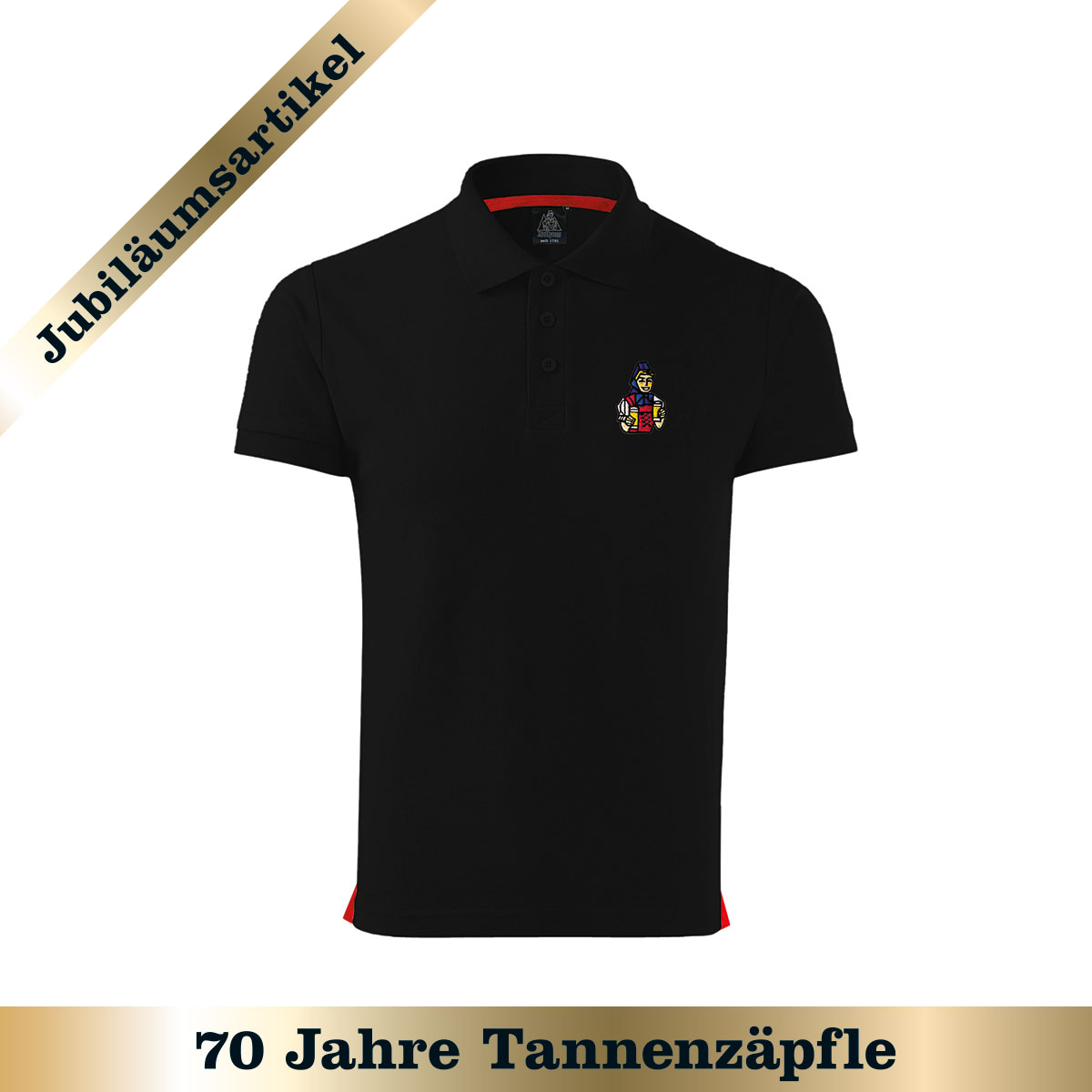 Polo-Shirt "Biergit" - schwarz