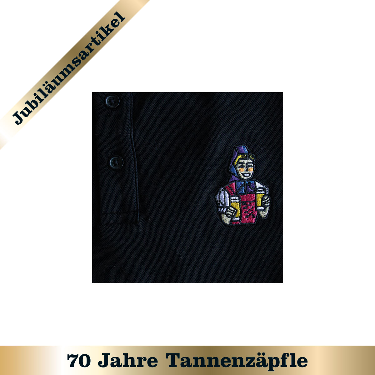 Polo-Shirt "Biergit" - schwarz