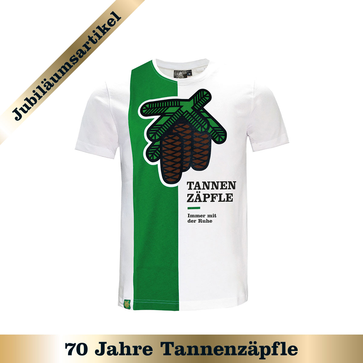 T-Shirt "Immer mit der Ruhe" - weiß/grün