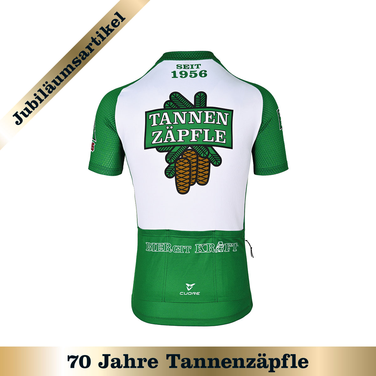 Radtrikot kurzarm "Tannenzäpfle"- grün (Unisex)