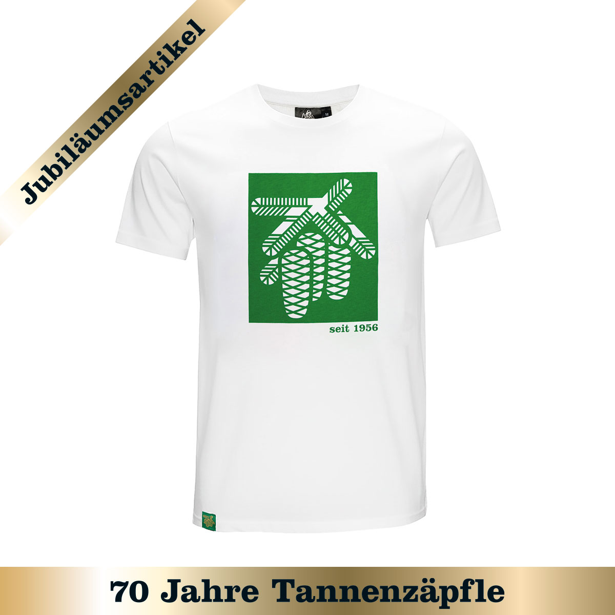 T-Shirt "Zapfen grün" - weiß