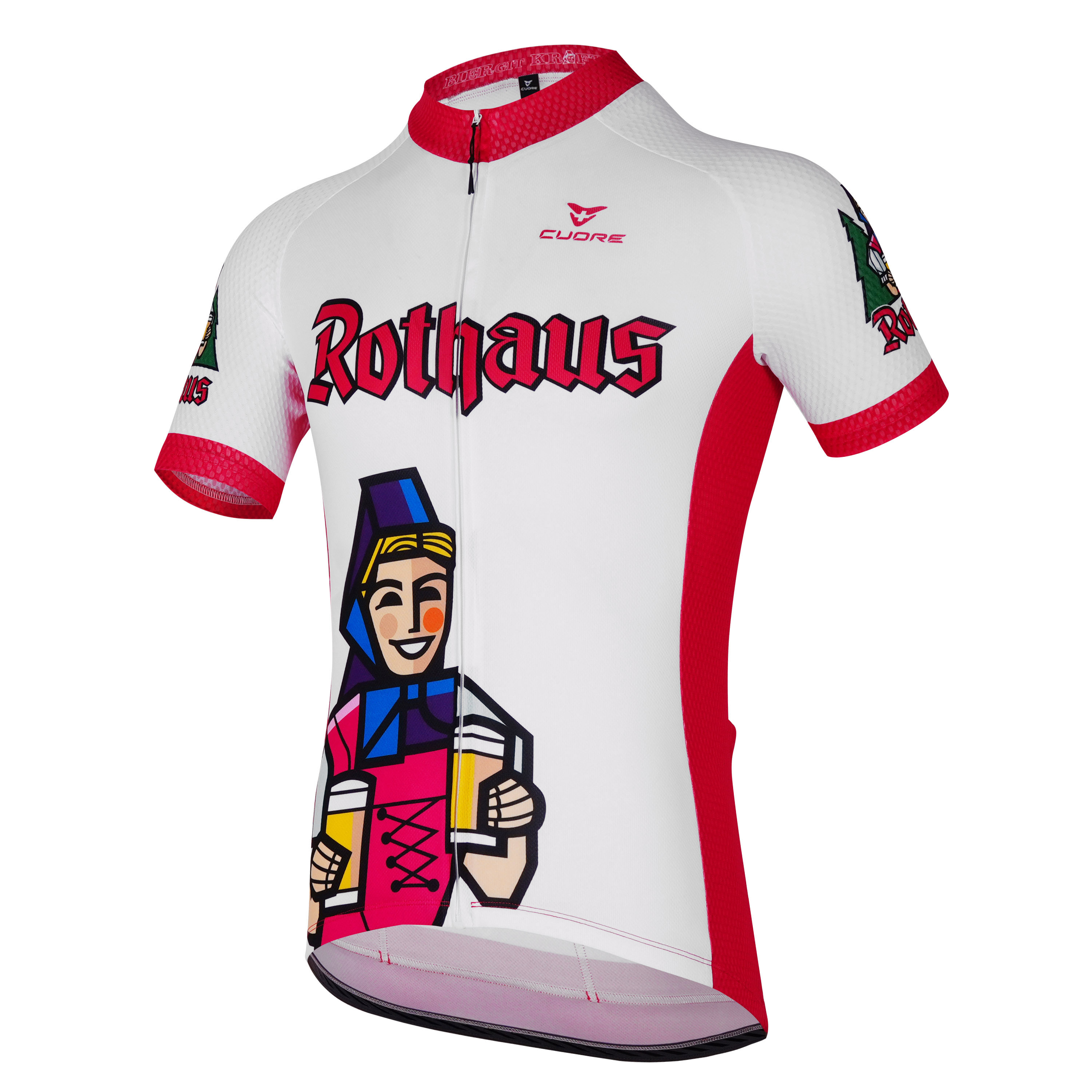 Radtrikot kurzarm "Rothaus" - weiß -