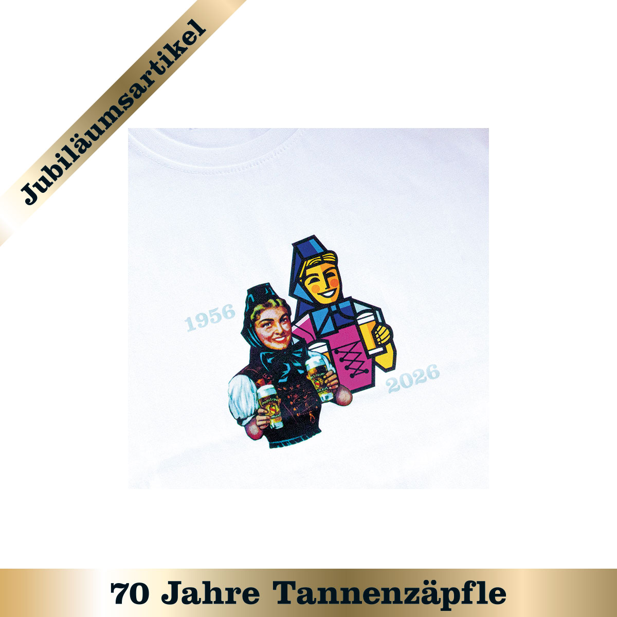 T-Shirt "Biergit 1956/2026" - weiß