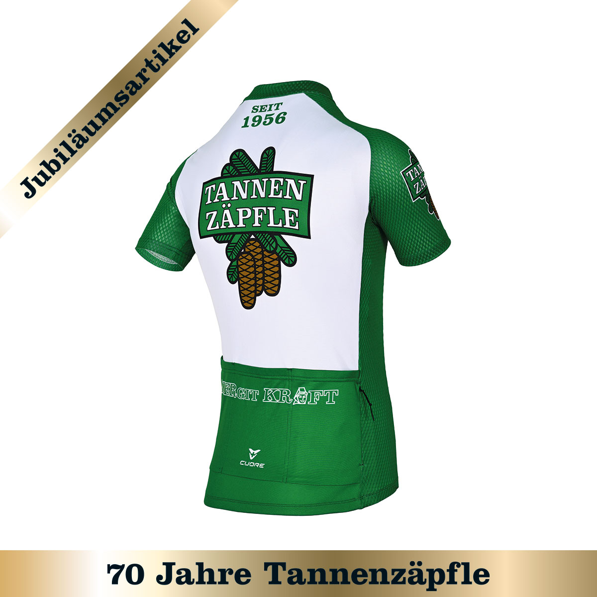 Radtrikot kurzarm "Tannenzäpfle"- grün (Unisex)