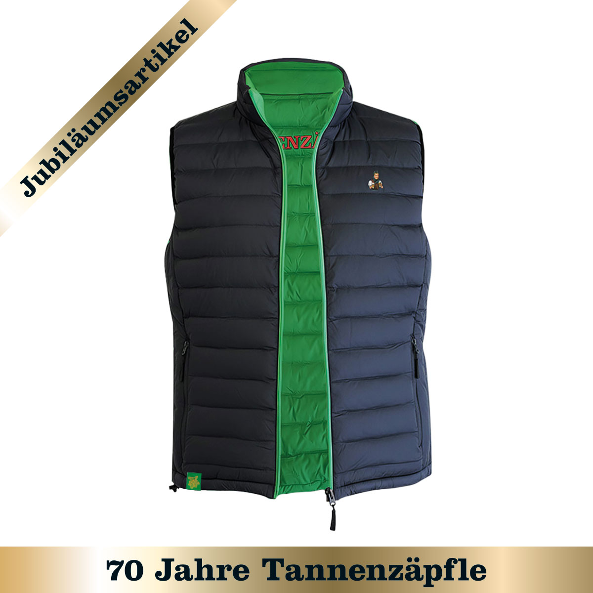 Wendesteppweste "1956/1972" - grün