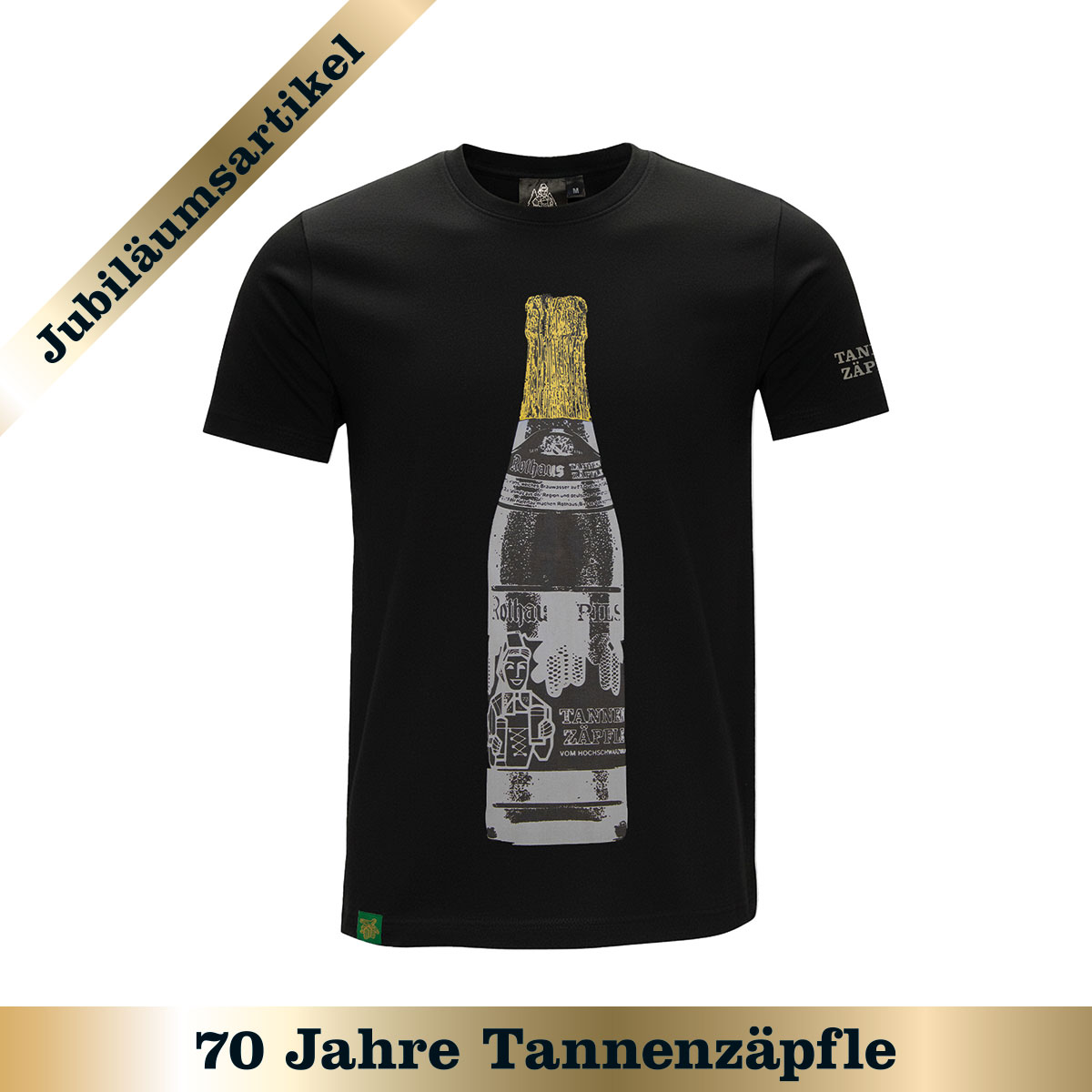 T-Shirt "Tannenzäpfle Flasche" - schwarz