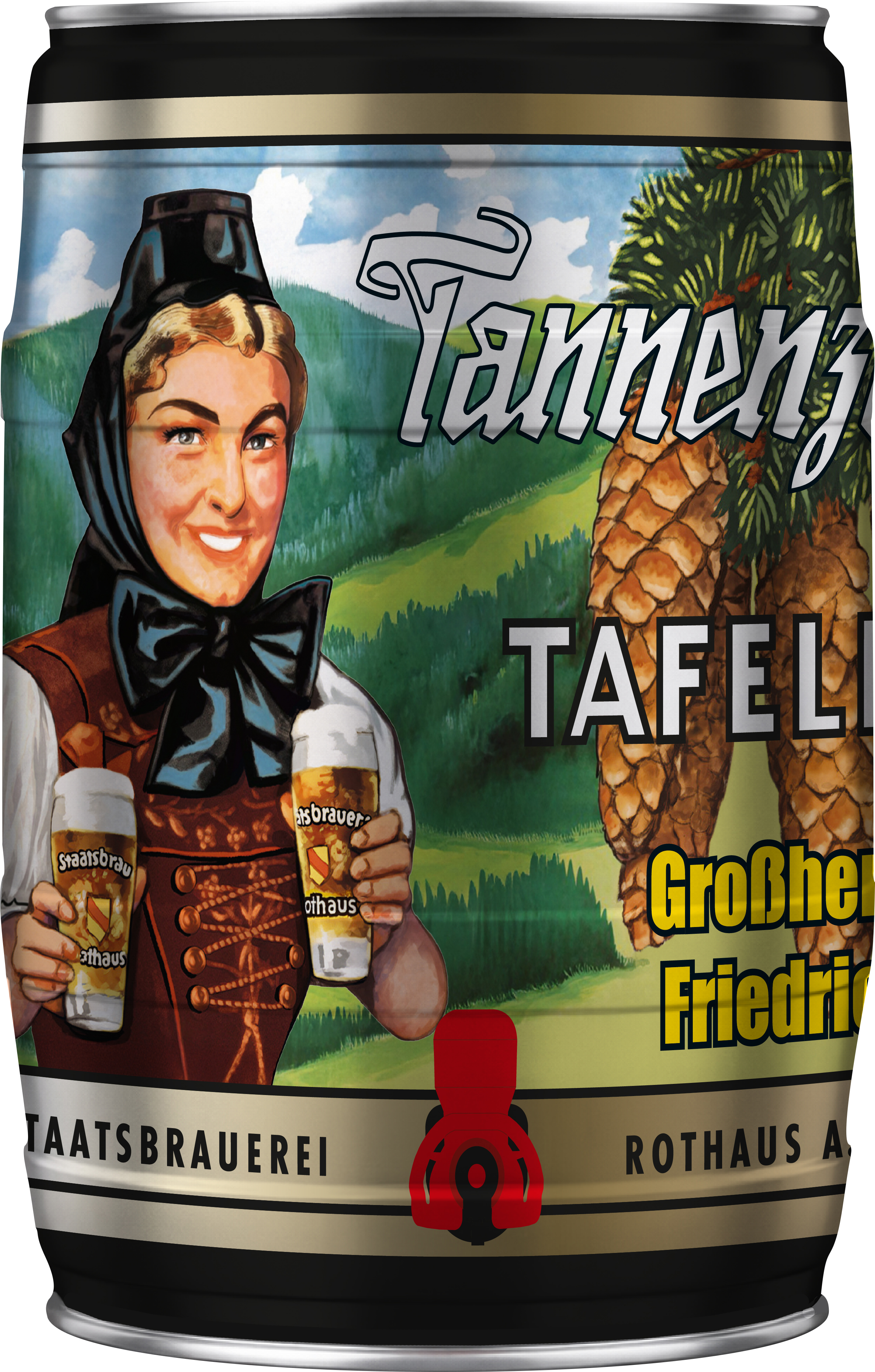 Rothaus Party-Fass Tannenzäpfle Tafelbier 5l