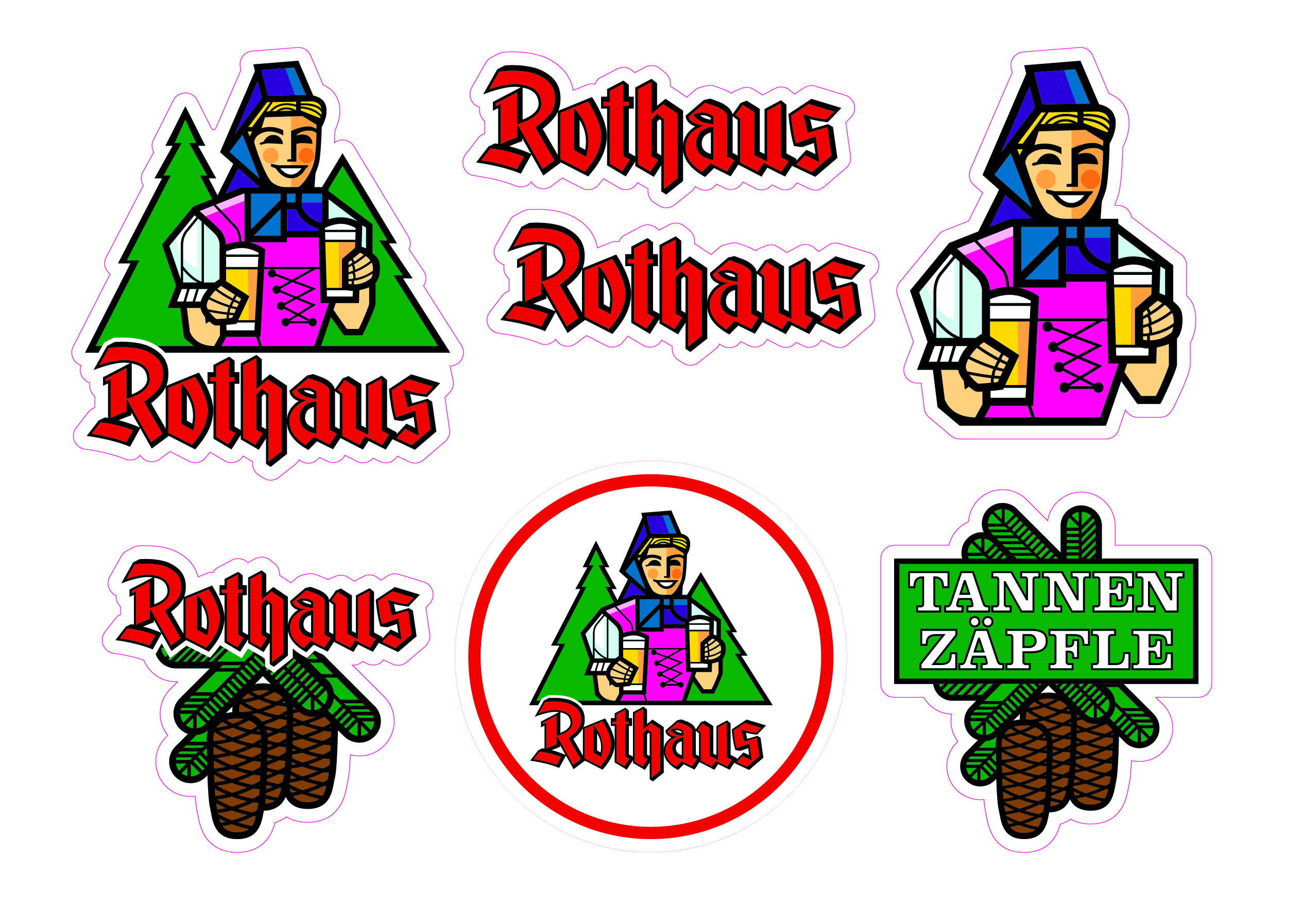 Aufkleber Rothaus 7er Set